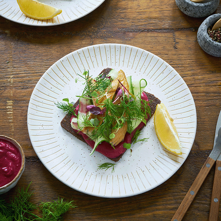 Beetroot horseradish and mackerel