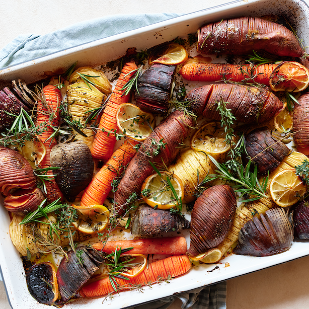 Hasselback vegetables
